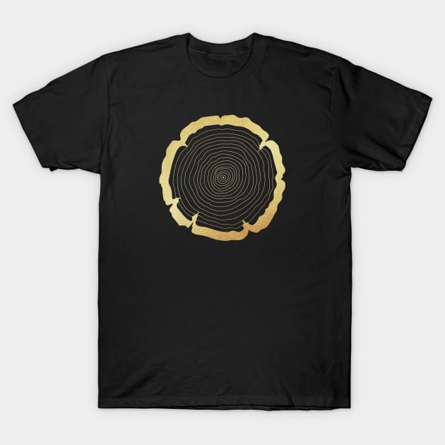 Golden Forest Rings T-Shirt by NatureMagick